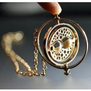 Time Turner Necklace Gold 360 Hourglass Pendant Inspired Harry Potter Hermione